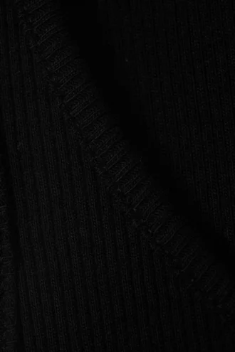 Geripptes Tanktop mit U-Ausschnitt – Schwarz