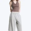 Geripptes Tanktop mit V-Ausschnitt – Dusty Plum Geripptes Tanktop mit V-Ausschnitt – Dusty Plum