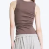 Geripptes Tanktop mit V-Ausschnitt – Dusty Plum Geripptes Tanktop mit V-Ausschnitt – Dusty Plum