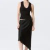 Geripptes Tanktop mit V-Ausschnitt – Schwarz Geripptes Tanktop mit V-Ausschnitt – Schwarz