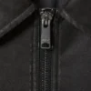 Geschrumpfte Kunstlederjacke – Schwarz Geschrumpfte Kunstlederjacke – Schwarz