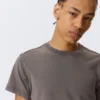 Geschrumpftes, kurzärmeliges Baumwoll-T-Shirt – Dunkelgrau Geschrumpftes, kurzärmeliges Baumwoll-T-Shirt – Dunkelgrau