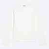 Geschrumpftes Langarm-Baumwoll-T-Shirt – Weiß Geschrumpftes Langarm-Baumwoll-T-Shirt – Weiß