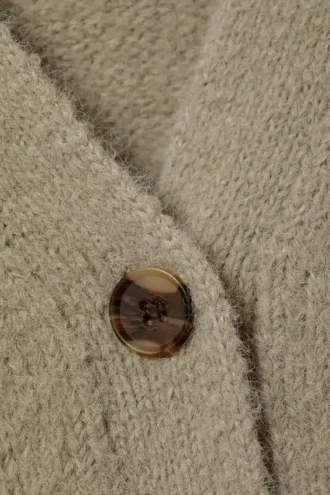 Gestreifte Strickjacke mit V-Ausschnitt – Dusty Mole