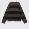 Gestreifter Strickpullover im Used-Look – braune und schwarze Streifen