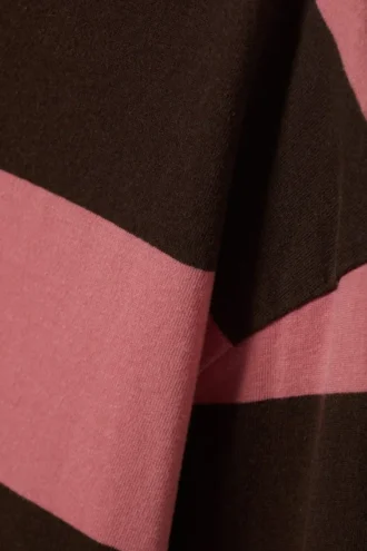 Gestreiftes langärmeliges Minikleid – rosa & braune Streifen