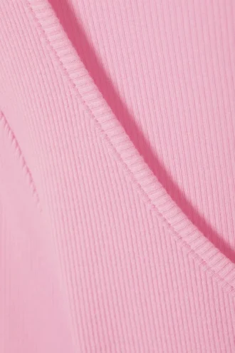 Gestreiftes Mini-Henley-Top – Rosa