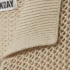 Gestrickte Baumwoll-Strickjacke mit Reißverschluss – Hellbeige Gestrickte Baumwoll-Strickjacke mit Reißverschluss – Hellbeige