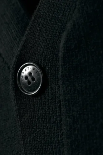 Gestrickte einreihige Strickjacke – Schwarz