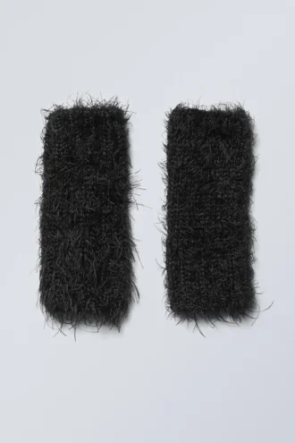 Gestrickte Handgelenkwärmer – Schwarz