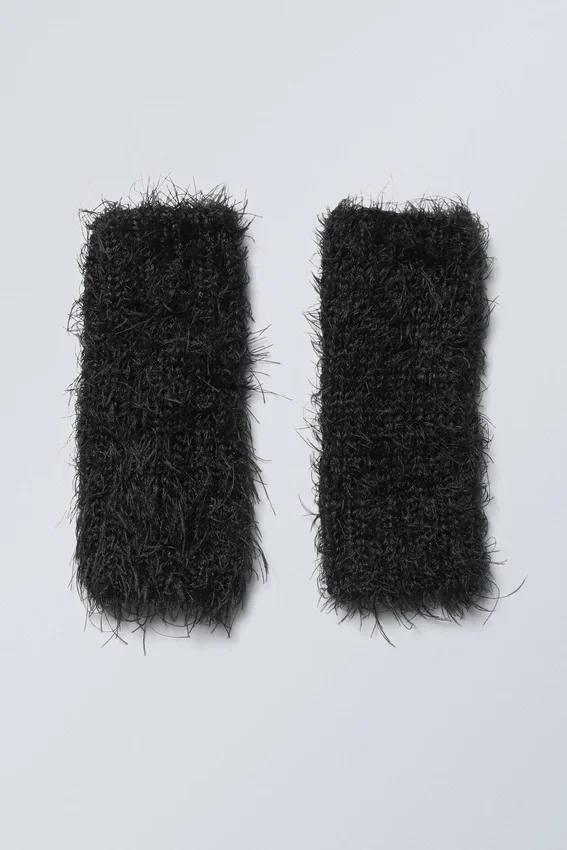 Gestrickte Handgelenkwärmer – Schwarz Gestrickte Handgelenkwärmer – Schwarz