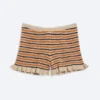 Gestrickte Mini-Shorts – gestreift, orange Gestrickte Mini-Shorts – gestreift, orange