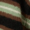 Gestrickte Strickjacke mit Knopfleiste – Braun/Schwarz/Grün gestreift Gestrickte Strickjacke mit Knopfleiste – Braun/Schwarz/Grün gestreift
