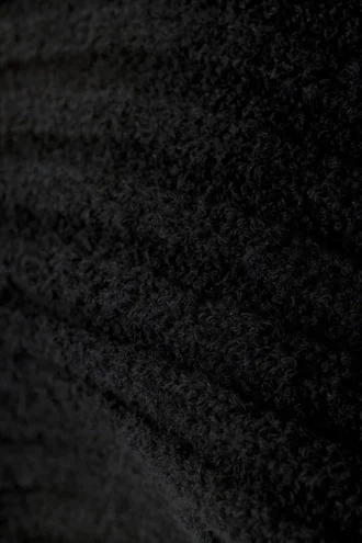 Gestrickter Bolero mit U-Boot-Ausschnitt – Schwarz Gestrickter Bolero mit U-Boot-Ausschnitt – Schwarz