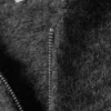 Gestrickter, kastenförmiger Kapuzenpullover aus Wollmischung mit Reißverschluss – Dunkelgrau Gestrickter, kastenförmiger Kapuzenpullover aus Wollmischung mit Reißverschluss – Dunkelgrau