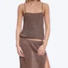Gestricktes Camisole-Top mit quadratischem Ausschnitt – Braun Gestricktes Camisole-Top mit quadratischem Ausschnitt – Braun