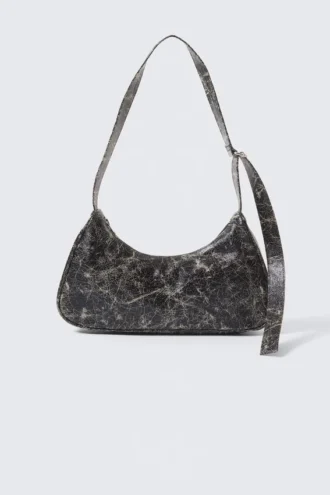 Gewaschene Handtasche – Schwarz
