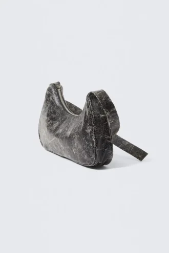 Gewaschene Handtasche – Schwarz