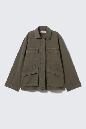 Gewaschene Ripstop-Jacke in lockerer Passform – Dark Mole