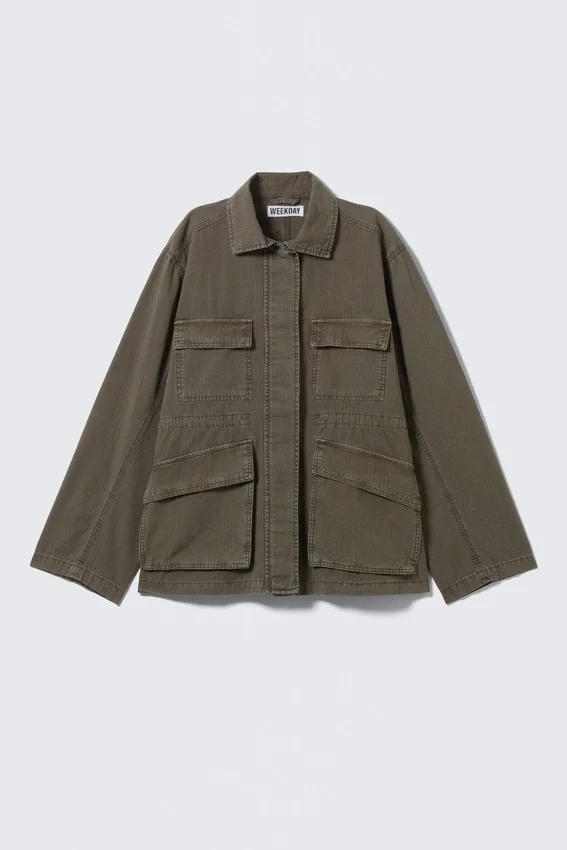 Gewaschene Ripstop-Jacke in lockerer Passform – Dark Mole Gewaschene Ripstop-Jacke in lockerer Passform – Dark Mole