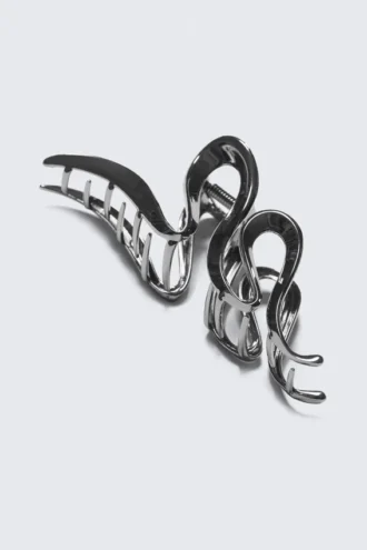 Gewellte Haarspange – Silber