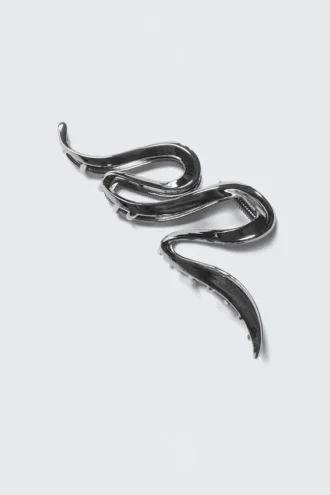 Gewellte Haarspange – Silber