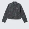 Gia F Lässige Baumwoll-Truckerjacke – Navy Camo Gia F Lässige Baumwoll-Truckerjacke – Navy Camo
