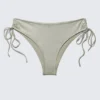Glitzer-Bikinihose mit Bindebändern – Glitzer Khaki-Grün Glitzer-Bikinihose mit Bindebändern – Glitzer Khaki-Grün