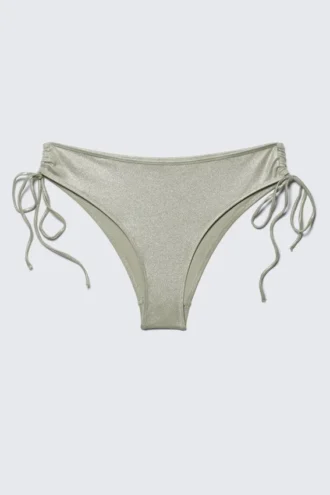 Glitzer-Bikinihose mit Bindebändern – Glitzer Khaki-Grün