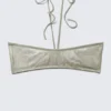 Glitzer-Halter-Bikini-Oberteil – Glitzer-Khaki-Grün Glitzer-Halter-Bikini-Oberteil – Glitzer-Khaki-Grün