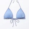 Glitzer-Triangel-Bikini-Oberteil – Blauer Glitzer