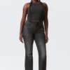 Glow Curve High Waisted Regular Flared Jeans – Black Web – Schwarz Glow Curve High Waisted Regular Flared Jeans – Black Web – Schwarz