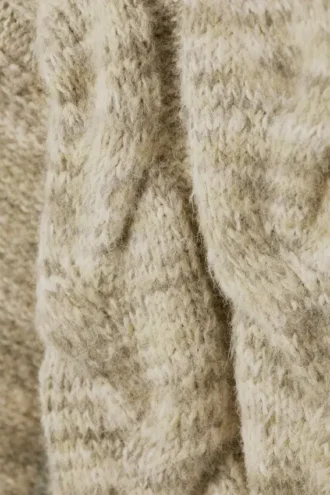 Grob gestrickter Pullover – Staubiges Gelb Melange