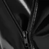 Große, glänzende Kunstleder-Tasche – Schwarz Große, glänzende Kunstleder-Tasche – Schwarz