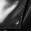 Große, glänzende Kunstleder-Tasche – Schwarz Große, glänzende Kunstleder-Tasche – Schwarz