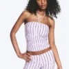 Halter-Bandeau-Top – Gestreift, Flieder Halter-Bandeau-Top – Gestreift, Flieder