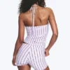 Halter-Bandeau-Top – Gestreift, Flieder Halter-Bandeau-Top – Gestreift, Flieder