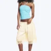 Halter-Bandeau-Top – Weiß-türkisfarbene Streifen Halter-Bandeau-Top – Weiß-türkisfarbene Streifen