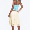 Halter-Bandeau-Top – Weiß-türkisfarbene Streifen Halter-Bandeau-Top – Weiß-türkisfarbene Streifen