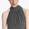 Halter-Maxikleid – Dunkelgrau Halter-Maxikleid – Dunkelgrau