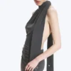 Halter-Maxikleid – Dunkelgrau Halter-Maxikleid – Dunkelgrau