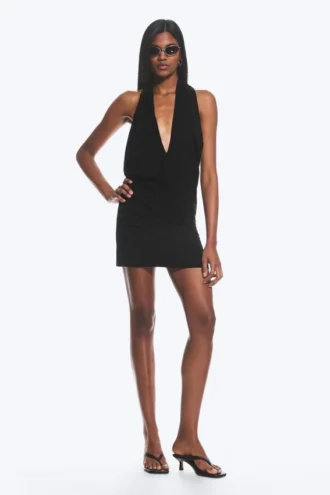 Halter-Minikleid – Schwarz