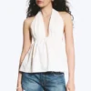 Halterneck-Top aus Baumwolle – Off-White Halterneck-Top aus Baumwolle – Off-White