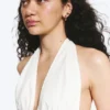 Halterneck-Top aus Baumwolle – Off-White Halterneck-Top aus Baumwolle – Off-White