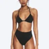 Heat Bikini-Hose mit hoher Taille – Schwarz Heat Bikini-Hose mit hoher Taille – Schwarz