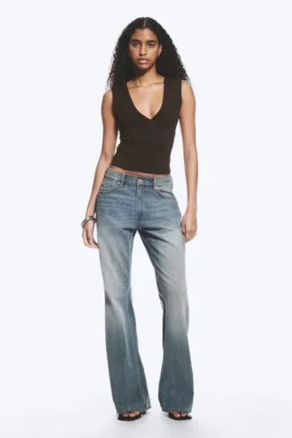 Helix Low Rise Regular Flared Jeans – Gloria Blue – Mittelblau