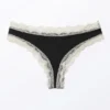 Hipster-Slip mit niedriger Taille aus Spitze – Schwarz & Off-White