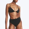 Hoch geschnittene Bikinihose im brasilianischen Stil – Schwarz Hoch geschnittene Bikinihose im brasilianischen Stil – Schwarz