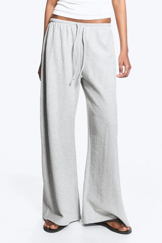 Hose aus Frottee – Hellstaubgrau meliert Hose aus Frottee – Hellstaubgrau meliert