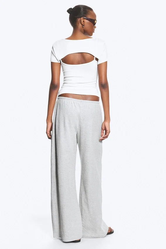 Hose aus Frottee – Hellstaubgrau meliert Hose aus Frottee – Hellstaubgrau meliert